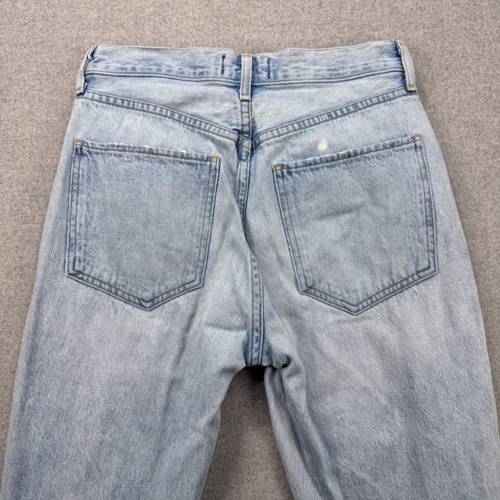 AGOLDE Riley High Rise Straight Leg Distressed Jeans Light Wash Button Fly Sz 26 - Picture 10 of 12